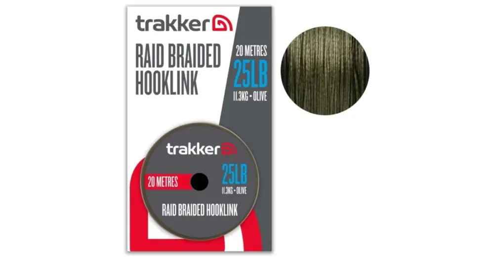 Trakker Návazcová Šňůrka Raid Braided Hooklink 20 m - 0,35 mm 25 lb 11,3 kg Originální