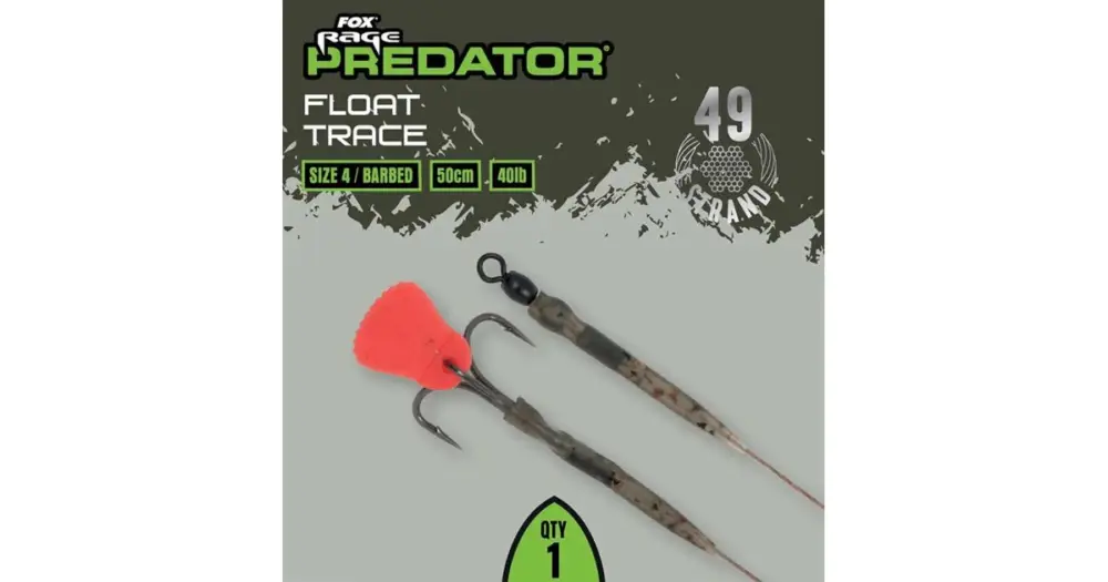Bezpečná Platba Fox Rage Predator Návazec Float Trace 52 cm 40 lb - Velikost 4