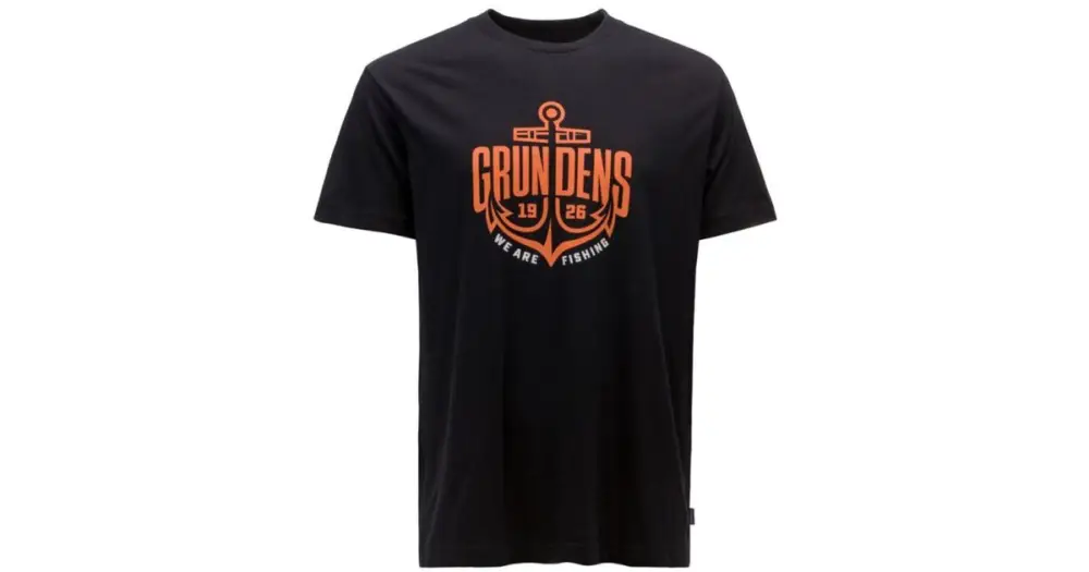 Grundéns Tričko Logo Anchor SS T-Shirt Black Výprodej