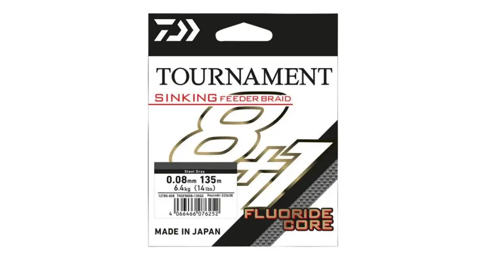 Doprava Zdarma Daiwa Splétaná Šňůra Tournament Sinking Feeder Braid Grey 8+1 135 m - 0,12 mm