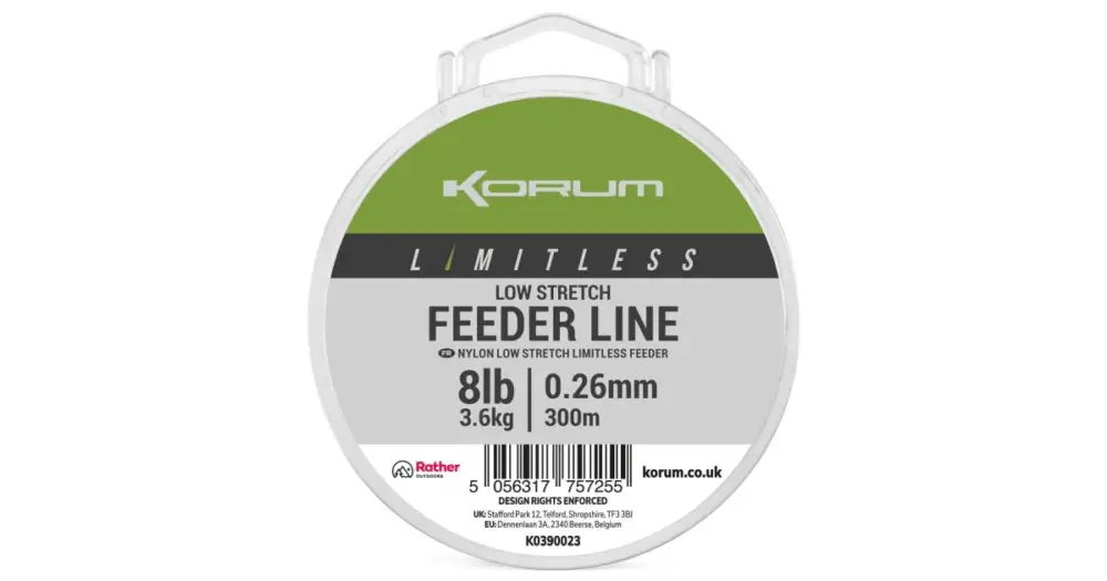 Speciální Cena Korum Vlasec Limitless Low Stretch Feeder Line 300 m - 0,26 mm 3,6 kg