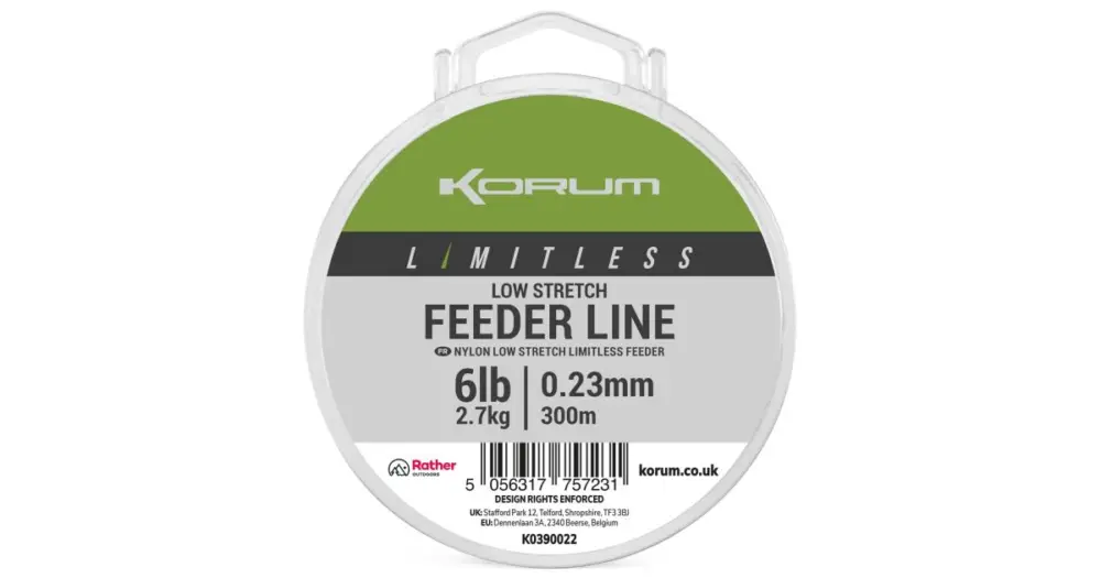 Horká Nabídka Korum Vlasec Limitless Low Stretch Feeder Line 300 m