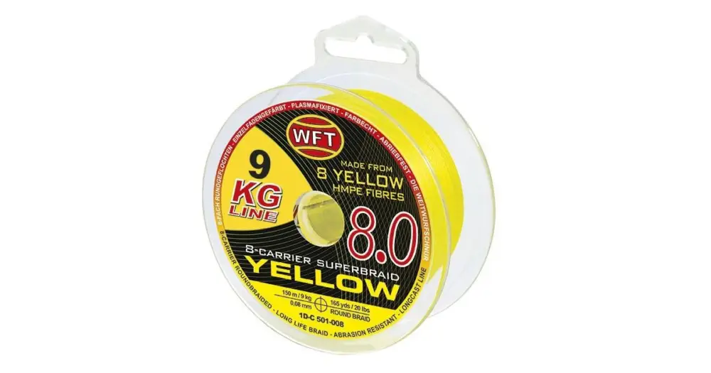 Zlevněný WFT Splétaná Šňůra KG 8.0 Žlutá - 150 m - 0,06 mm - 6 kg