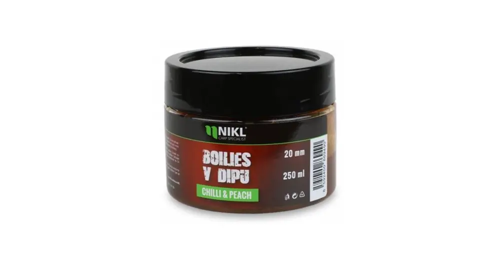 Nikl Boilies V Dipu Chilli & Peach 250 g - 24 mm Speciální Cena