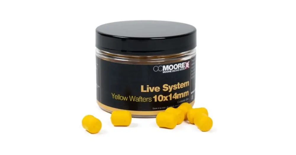CC Moore Vyvážené Boilie Dumbell Wafters Live System Yellow 10x14 mm 65 ks Finální Výprodej