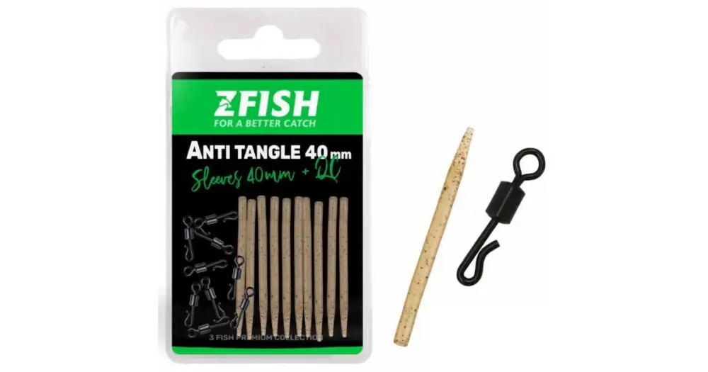 Sezónní Sleva Zfish Sada Převleků Anti Tangle Sleeves + Obratlík QC Vel 8 10 ks - 60 mm