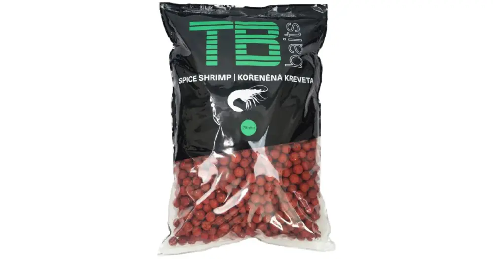 Časově Omezené TB Baits Boilie Spice Shrimp - 10 kg 20 mm