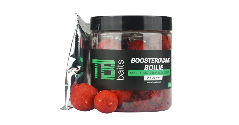 TB Baits Boosterované Boilie Spice Shrimp 120 g 20-24 mm Přímo Od Výrobce