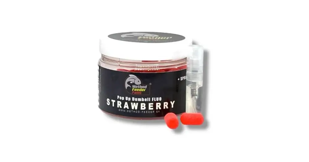 Method Feeder Fans Plovoucí Dumbell Pop Up 8x15 mm 100 ml + Sprej Esence 2 ml - Jahoda Ověřený