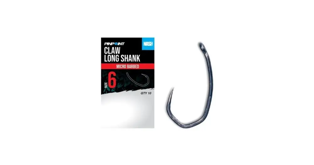 Nejlepší Cena Nash Háčky Claw Long Shank Barbless 10 ks - Velikost 8
