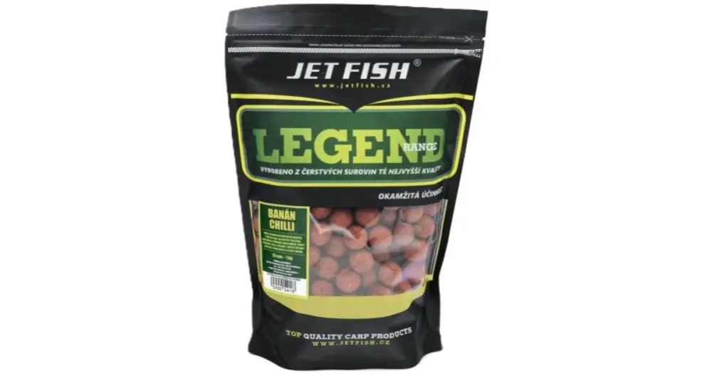 Vysoce Kvalitní Jet Fish Boilie Legend Range Banán Chilli - 1 kg 20 mm