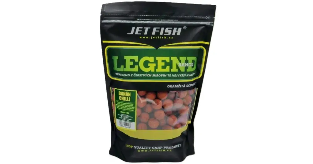 Jet Fish Boilie Legend Range Banán Chilli Dokud Zásoby Vydrží