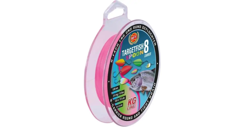 WFT Splétaná Šňůra Targetfish 8 Spoon Pink 120 m Expresní Doručení