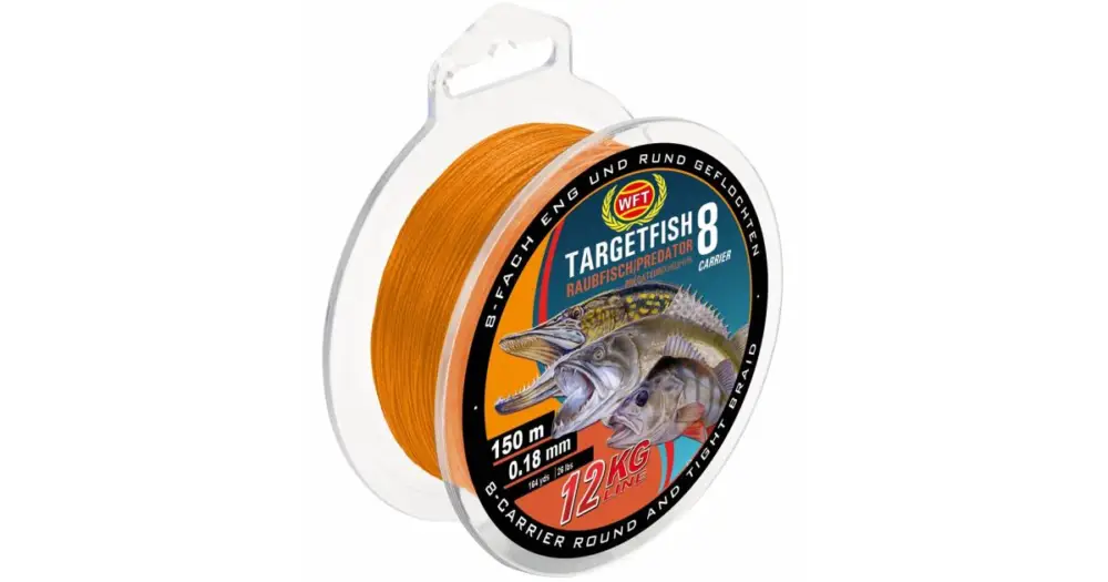 Rychlé Dodání WFT Splétaná Šňůra TF8 Raubfisch Predator Oranžová 150 m - 0,12 mm 8 kg