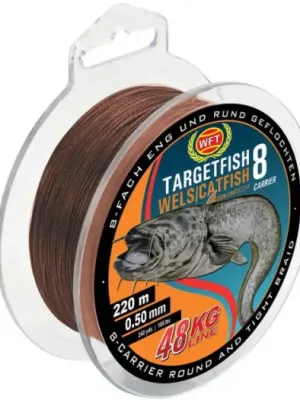 Akce WFT Splétaná Šňůra Targetfish 8 Catfish Hnědá - 2000 m 0,50 mm 48 kg