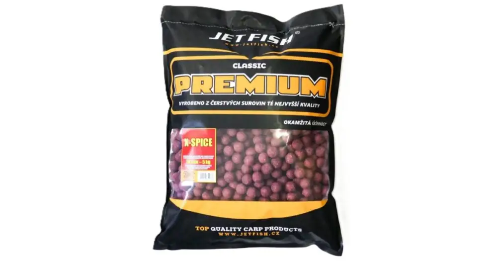 Horká Nabídka Jet Fish Boilie Premium Clasicc 5 kg 24 mm - X-Spice