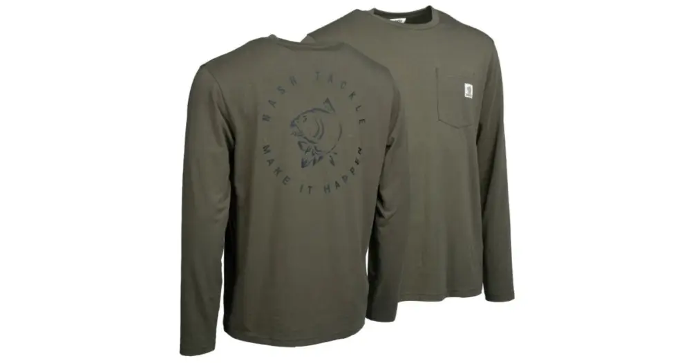 Nash Triko Make It Happen Carp Logo Long Sleeve T-Shirt Green - XL Bezpečná Platba