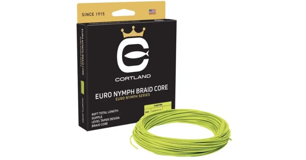 Cortland Muškařská Šňůra Euro Nymph Braid Core .022 Fresh Level Sage Green/Chartreuse 90 ft Akce