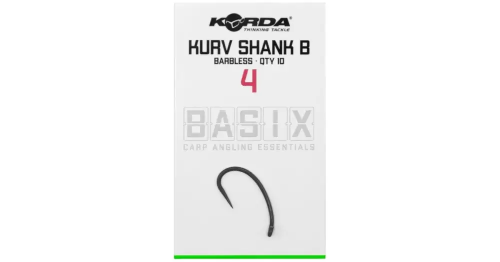 Korda Háčky Basix Kurv Shank Barbless - 4 Finální Výprodej