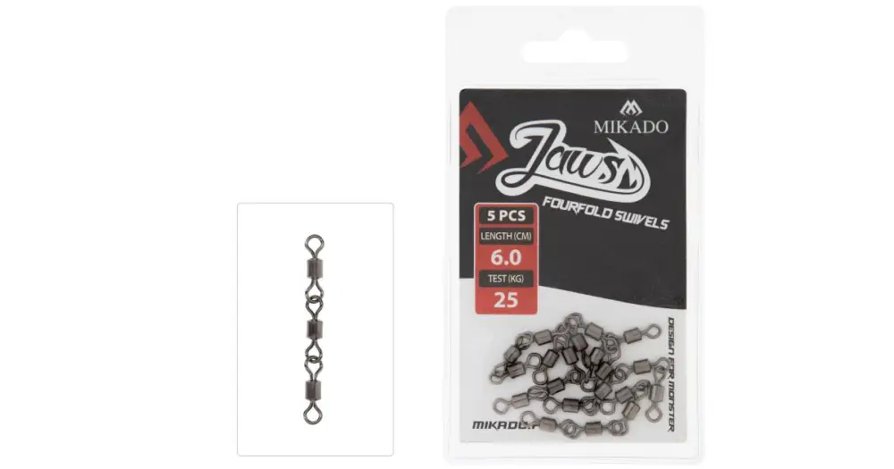 Mikado Obratlík Jaws Fourfold Swivels 5 ks 25 kg Poslední Šance