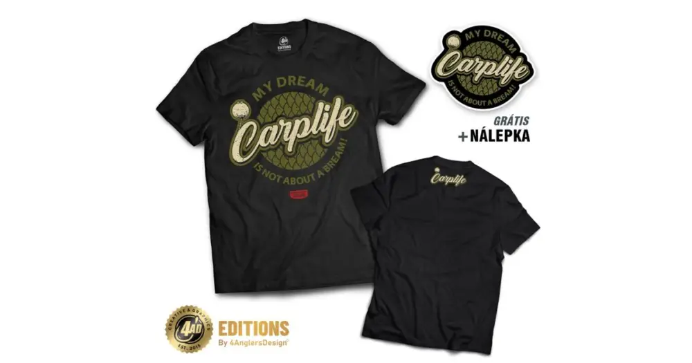 Sleva 4ANGLERSDESIGN Tričko Carplife - M