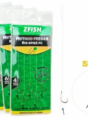 Zfish Návazec Method Feeder Rig Spike FC 10 cm 5 ks - Velikost Háčku 6 Vrácení Zdarma