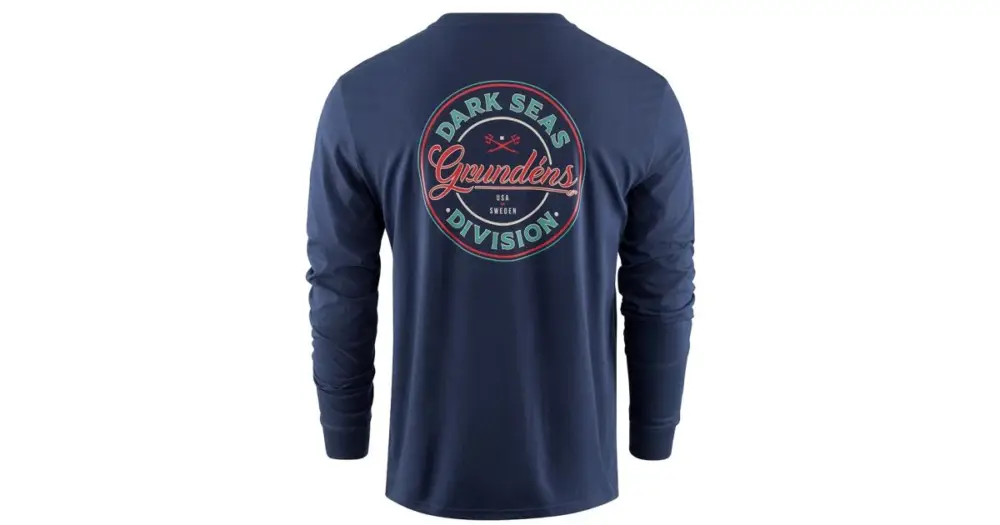 Nízká Cena Grundéns Tričko Dark Seas X Grundens Instinctive LS T-Shirt Dark Navy