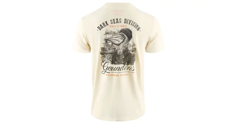 Must-Have Grundéns Tričko Dark Seas X Grundens Portsmith SS T-Shirt Natural - XXL