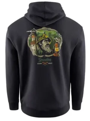 Akce Grundéns Mikina Dark Seas X Grundens Watchman Hoodie Black - L