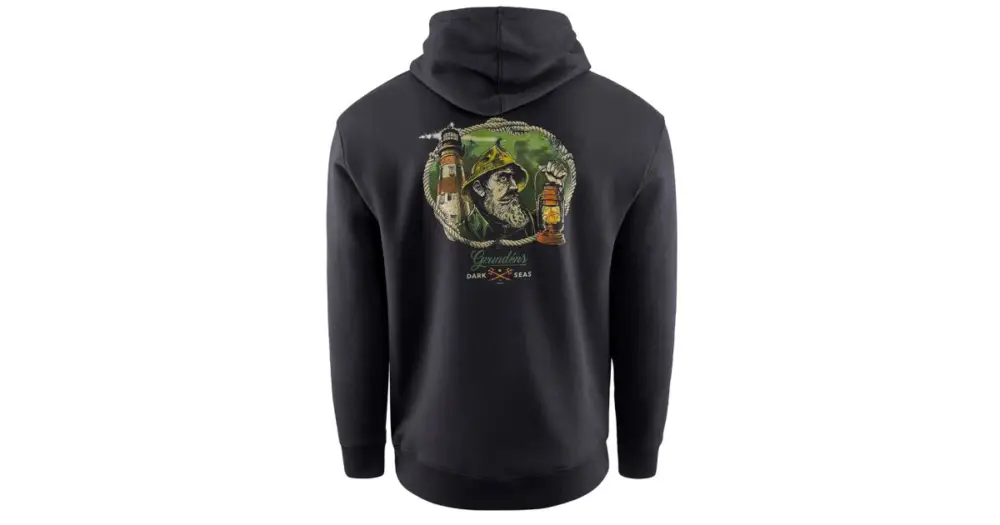 Must-Have Grundéns Mikina Dark Seas X Grundens Watchman Hoodie Black - XXXL