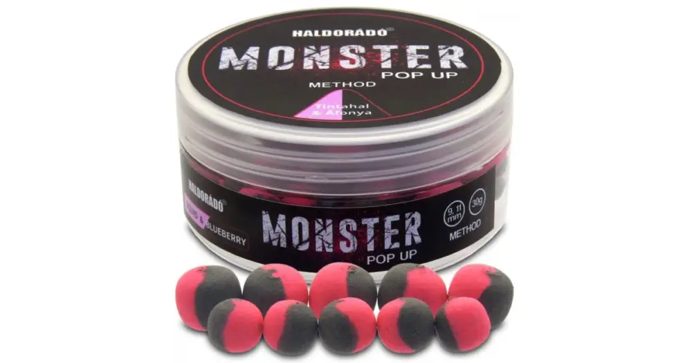 Haldorádó Plovoucí Boilie Pop-Up Method Monster 30 g 9+11 mm - Kalamáry Borůvka Horká Nabídka