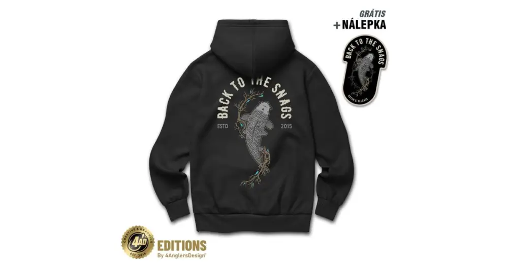 Akce 4ANGLERSDESIGN Mikina Back To The Snags - XL