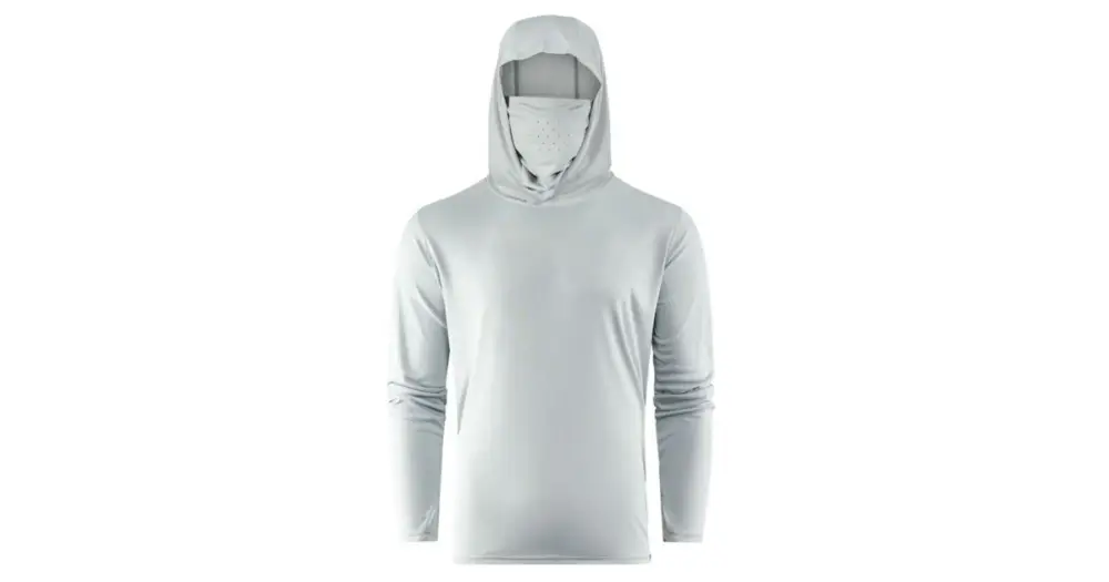 Omezená Nabídka Grundéns Triko Tough Sun Masked Hoodie Iceberg