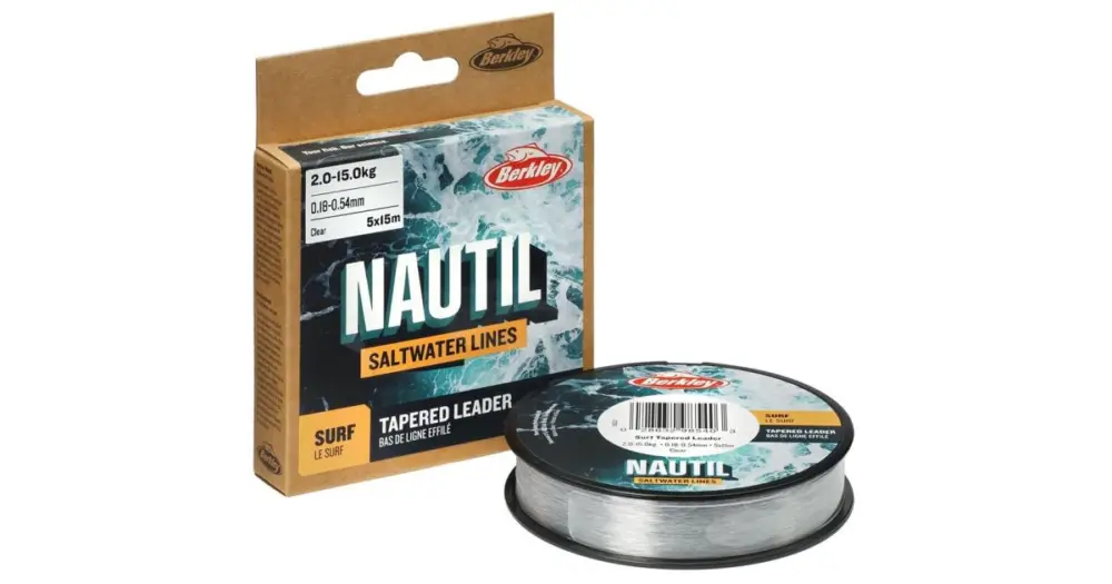 Berkley Ujímaný Vlasec Nautil Surf Monofilament Tapered 5x15 m - 0,20-0,57 mm 2,5-16,1 kg Nová Kolekce