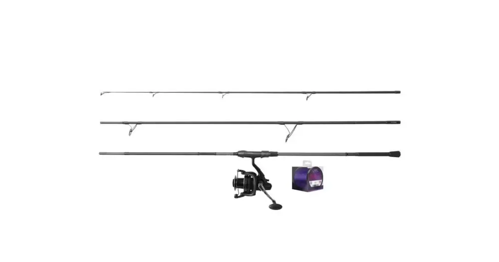 Výprodej Delphin Kaprařský set CorsaBLACK NERO Prut 3,6 m 3 lb 3-díl + Naviják 8T + Vlasec 0,30 mm