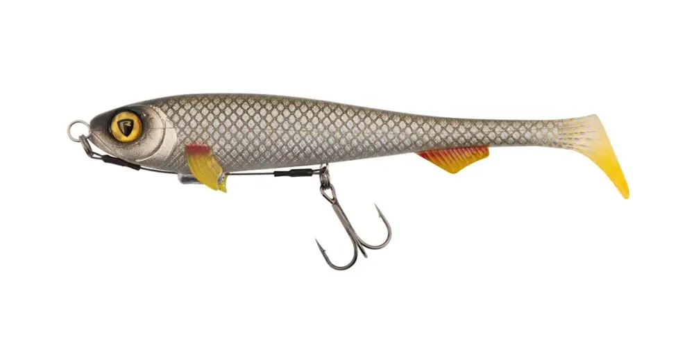 Horká Nabídka Fox Rage Gumová Nástraha Super Slick Shad Loaded UV Silver Ghost - 18 cm