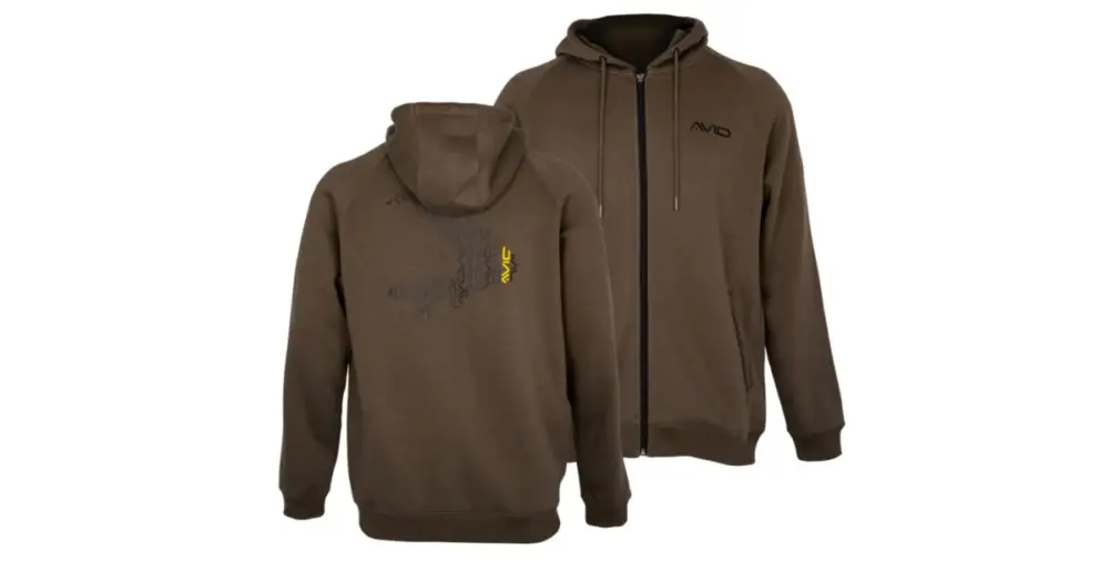 Avid Carp Mikina Compound Zip Hoodie Brown - XXL Zlevněný