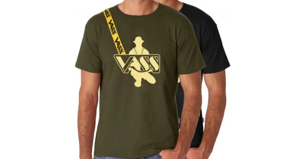 Tovární Cena Vass Tričko Fisherman Printed w/Strap T-Shirt Khaki - M