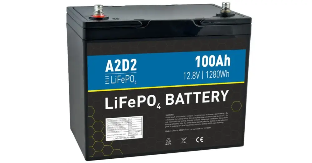 A2D2 Baterie LiFePo4 12,8 V 100Ah M8 NewCell Cells Nejprodávanější