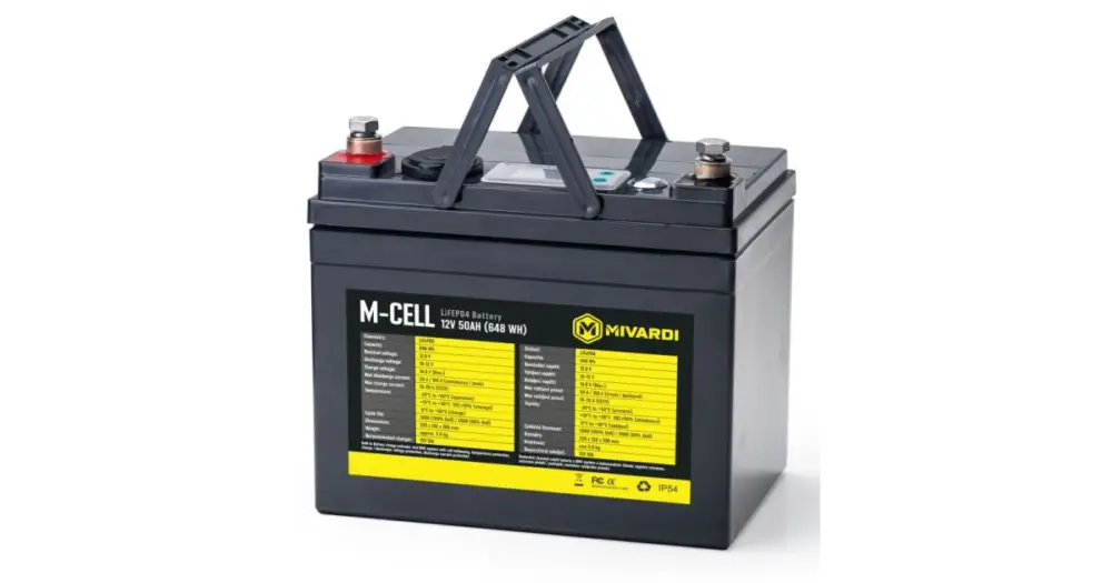 Mivardi Baterie M-Cell LiFePO4 12V 50Ah + 10A Nabíječka Aktuální