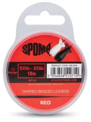 Akční Nabídka Spomb Ujímaný Šokový Vlasec Tapered Braided Leaders 3x10 m 50-20 lb - Červený