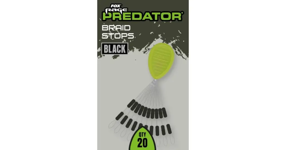 Fox Rage Predator Zarážky Braid Stops Black 20 ks Odeslání Ihned