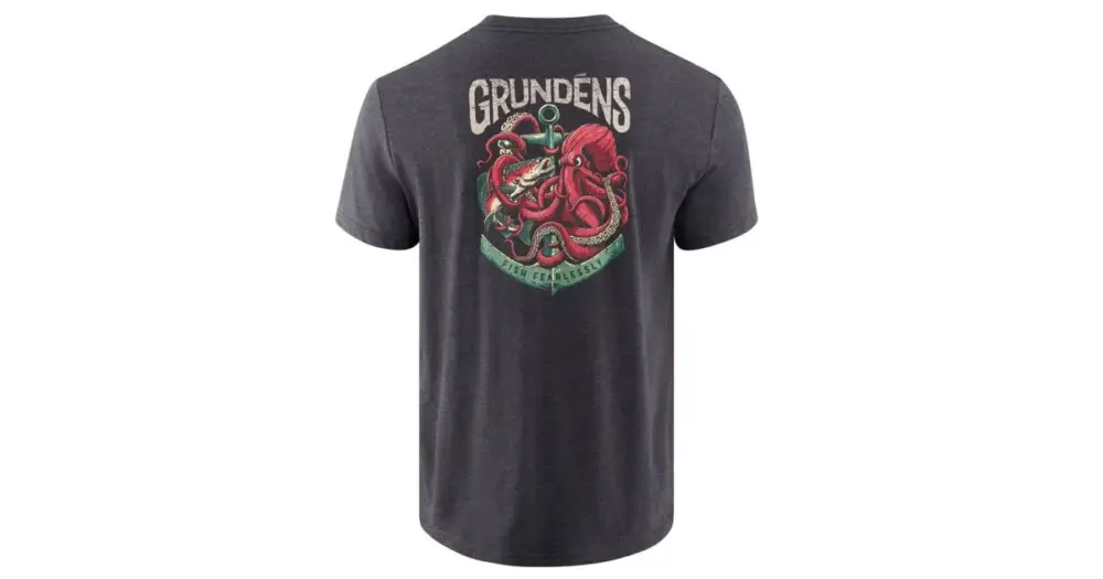 Nízká Cena Grundéns Tričko Octo-Trout SS T-Shirt Heather Charcoal - XXL