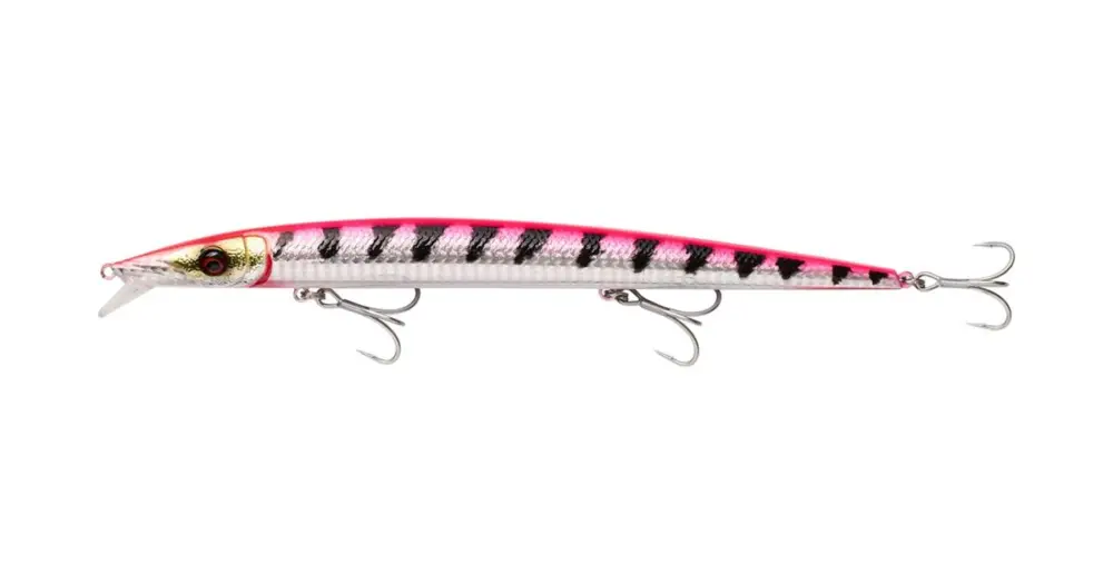Ověřený Savage Gear Wobler Barra Jerk Sinking Pink Barracuda