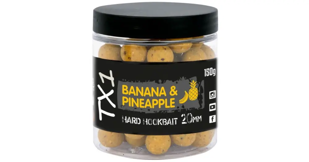 Shimano Tvrzené Boilies TX1 Hard Hookbait Banana & Pineapple 150 g Kup Teď