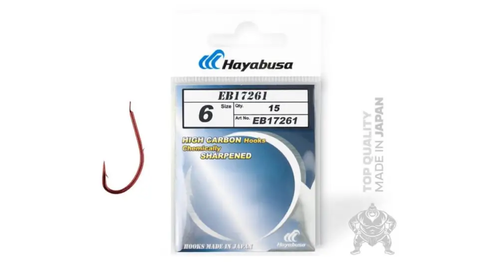 Hayabusa Háčky H.MRS172 RED 15 ks - Velikost 6 Autentický