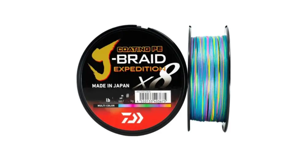 Daiwa Splétaná Šňůra J-Braid Expedition Multicolor 300 m - 0,16 mm 9,8 kg Autentický