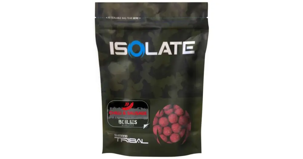 Shimano Boilies Isolate Chilli Sausage - 1 kg 20 mm Víkendová Akce