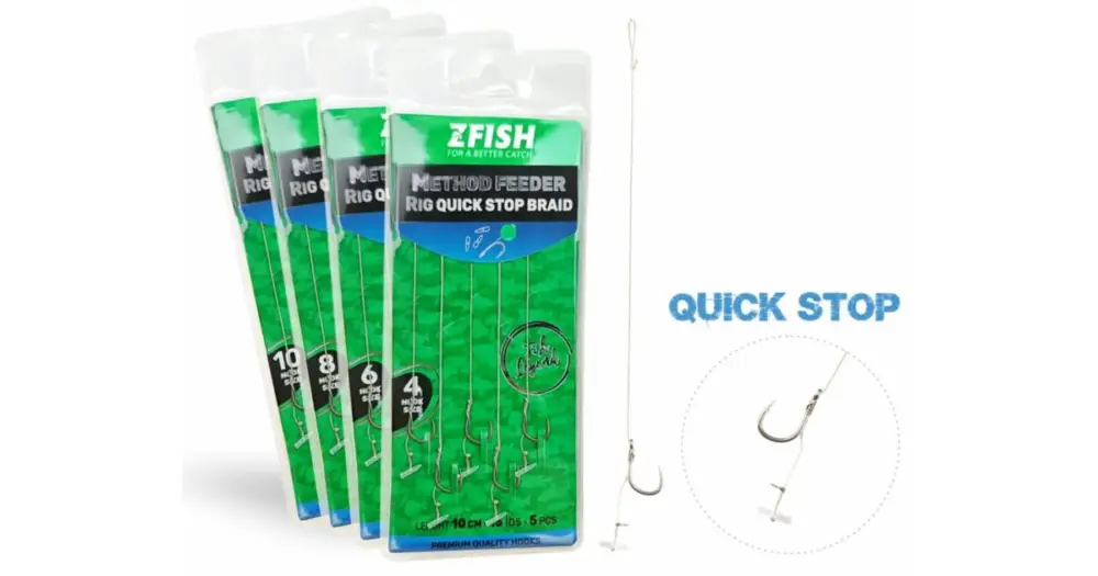 Zfish Návazec Method Feeder Rig Quick Stop Braid 10 cm 5 ks - Velikost Háčku 14 Super Cena