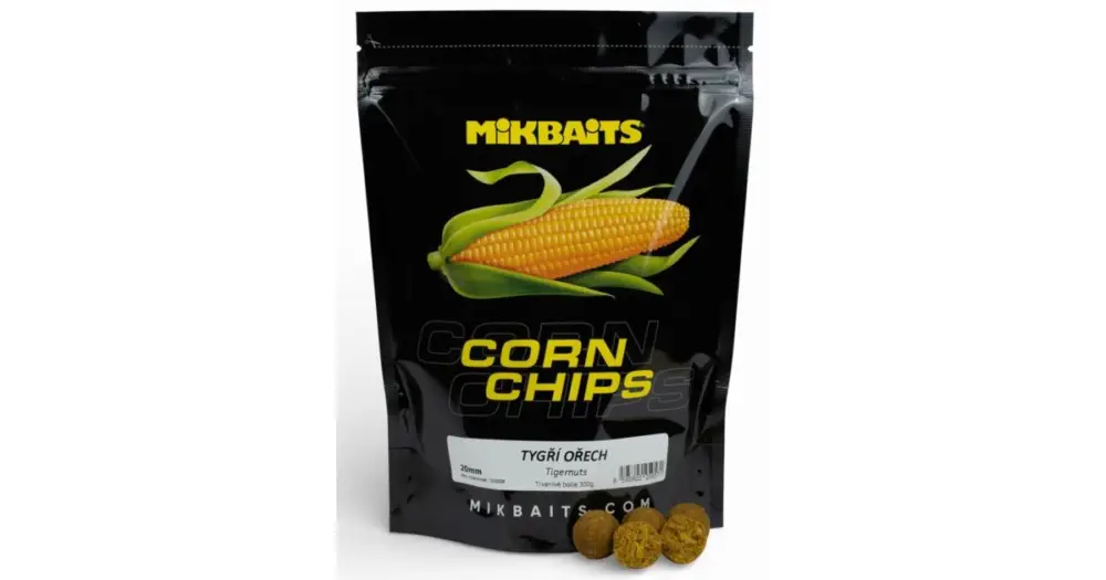 Zlevněný Mikabits Boilie Corn Chips Tygří Ořech - 300 g 20 mm
